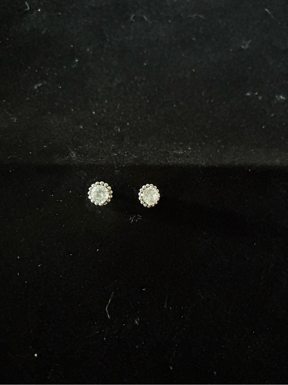 Others Follow Silver Beaded Stud Earrings with Pink Detail